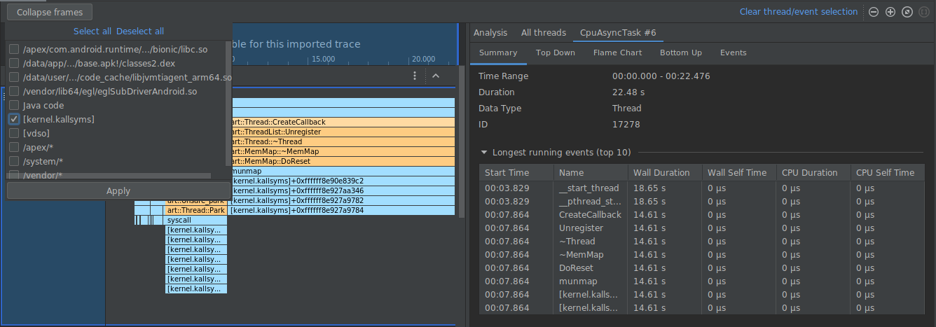 simpleperf 菜单示例