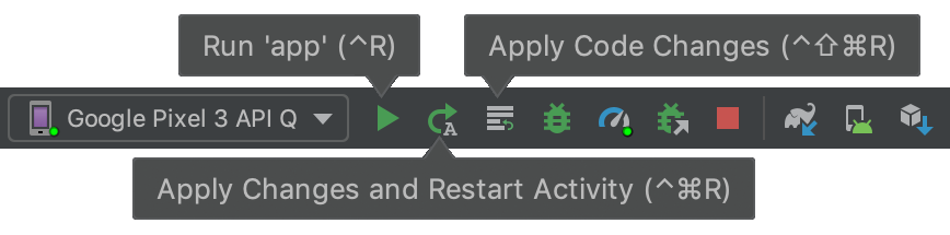 Apply Changes のツールバー ボタン