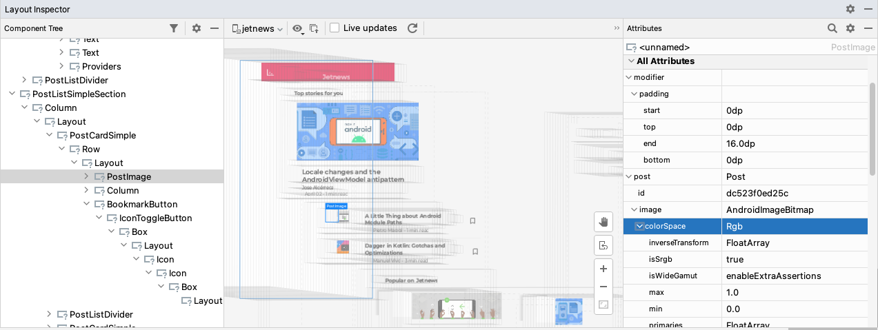 Interfaccia utente di Controllo layout