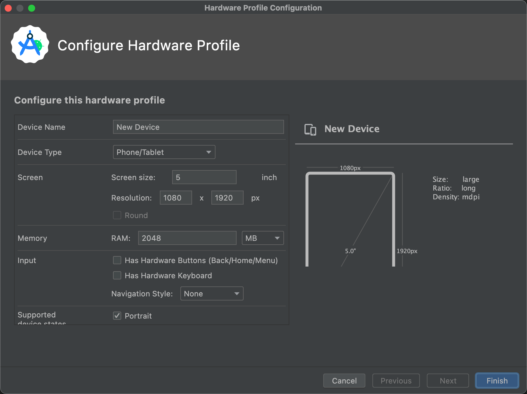 Hộp thoại Configure hardware profile (Định cấu hình hồ sơ phần cứng)