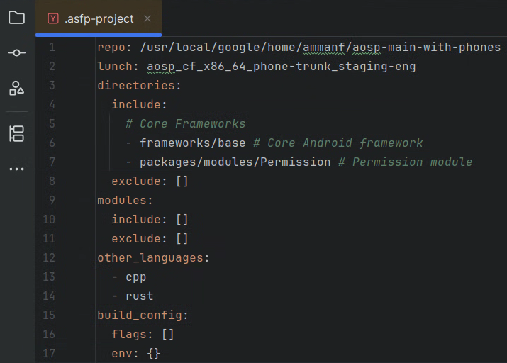 Konfiguracja projektu YAML w ASfP