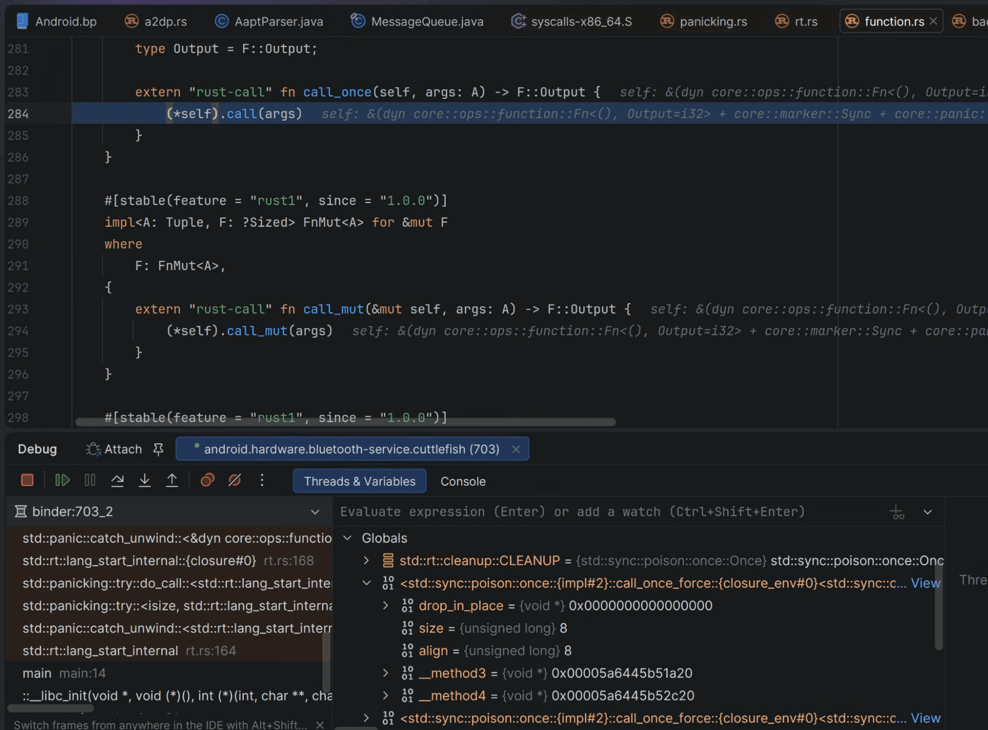 Debugging Rust platform code with structured variable visualizers in ASfP