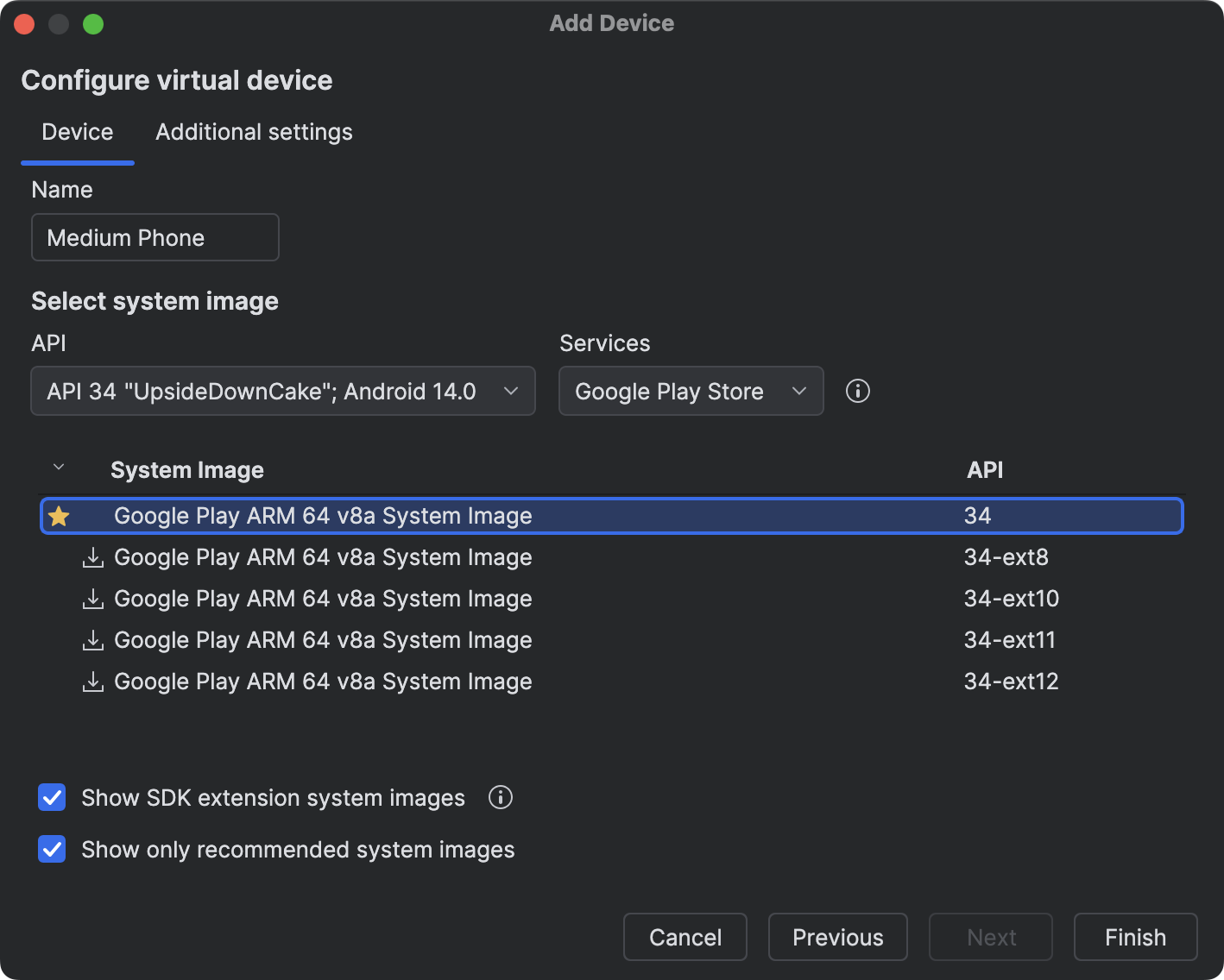 Identifikasi dan pilih image sistem yang optimal untuk perangkat virtual
         Anda menggunakan UI.