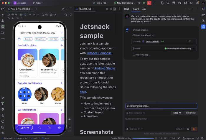 Device interaction tools in Android Studio.