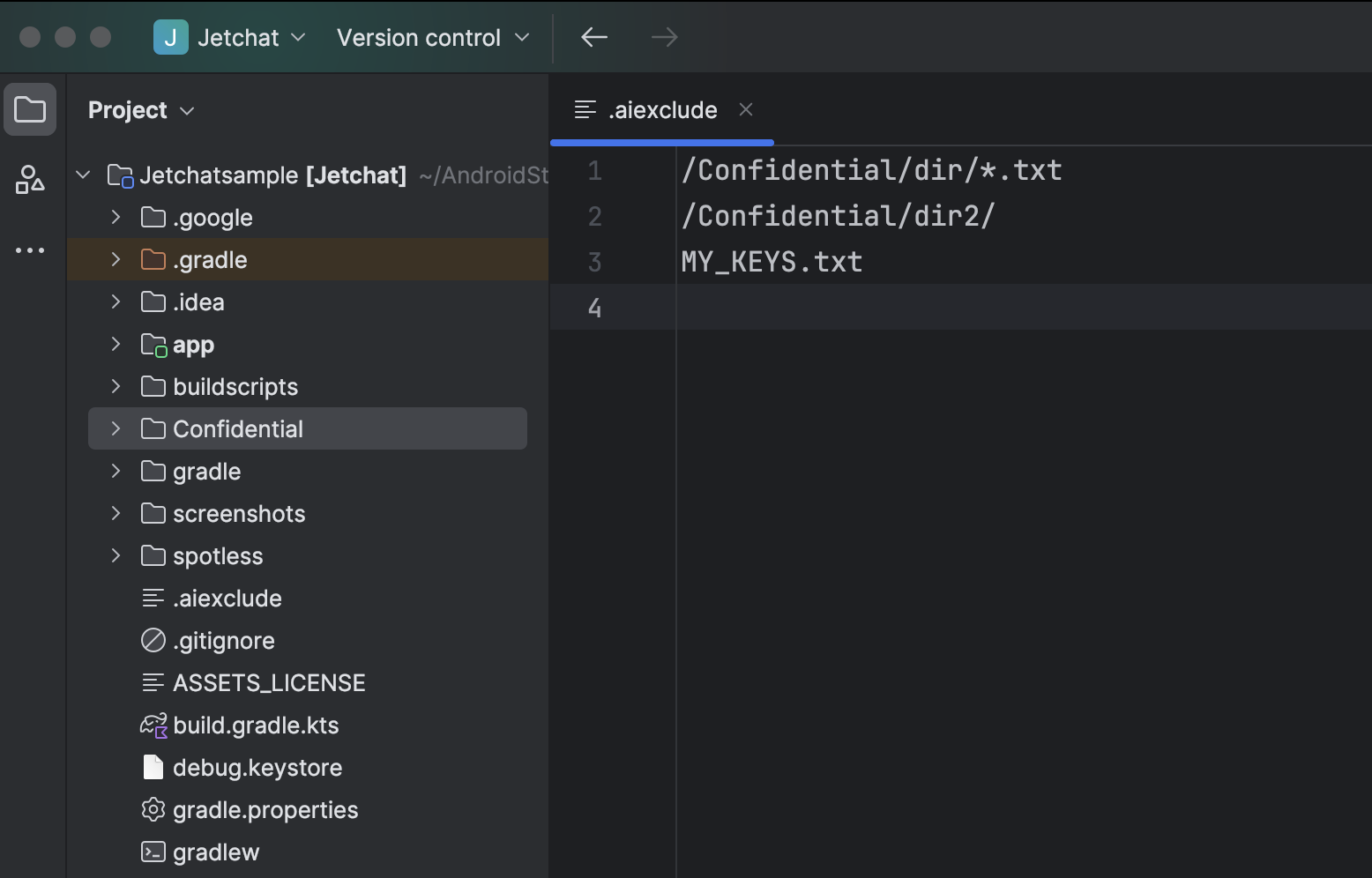 Diálogo de configuración de Gemini