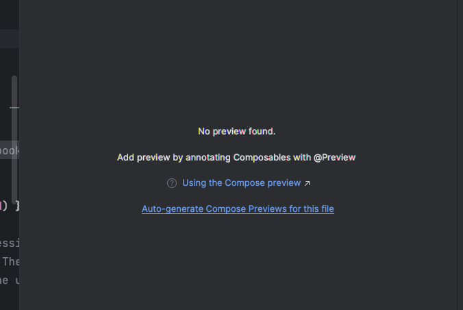 Génération d&#39;un aperçu Compose à partir du panneau d&#39;aperçu
