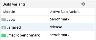 包含发布 build 和基准 build 的多模块项目的基准测试变体
类型
已选择