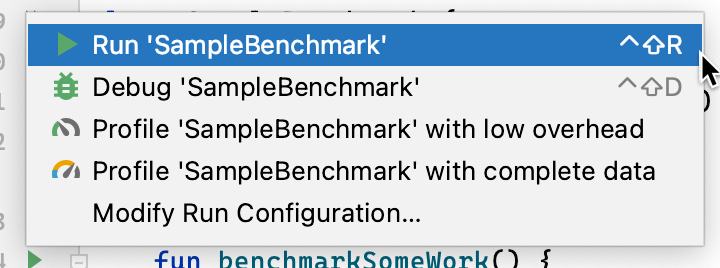 Esegui microbenchmark