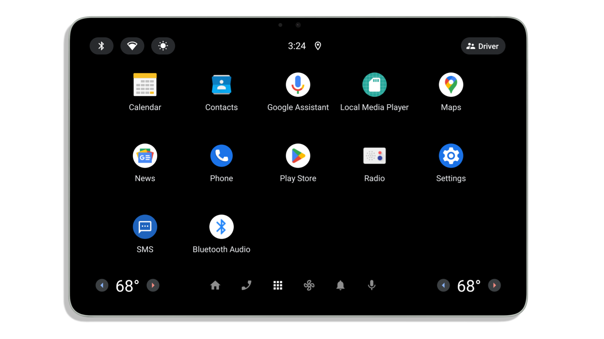 Pixel Tablet 上运行的 Android Automotive OS