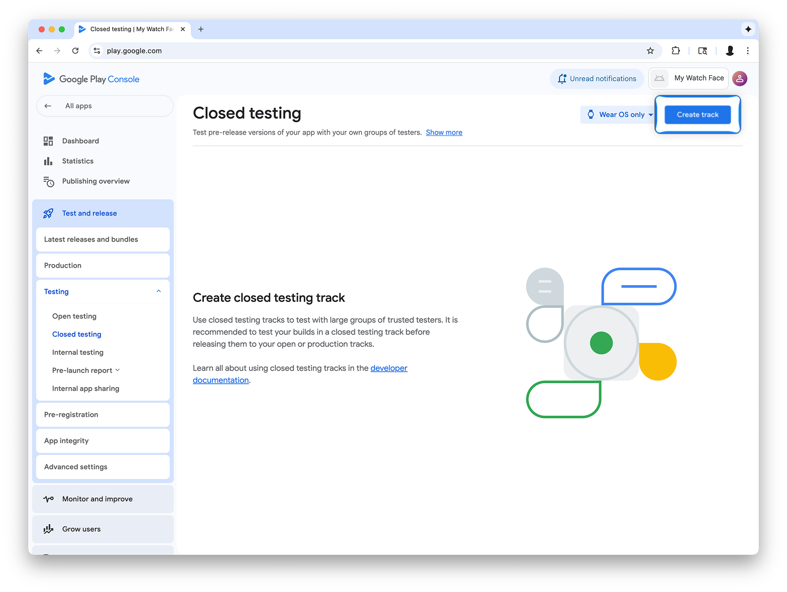 按钮显示在屏幕右上角附近